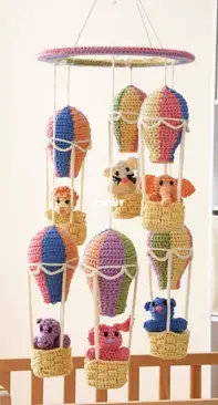 Crochet World - February 2012 - Kj Hay - Balloon Mobile - Ballonmobiel - Dutch - Translated - Free