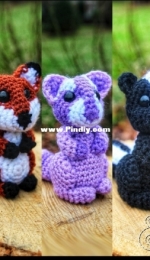 Crafty Intentions - Megan Lapp - 5 Cute Critters Set 1 - Beavers Foxes Raccoons Skunks and Squirrels