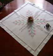 tablecloth straight stitch and beaded ajour