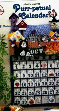 American School of Needlework ASN 3198 Plastic Canvas Purr-petual Calendar