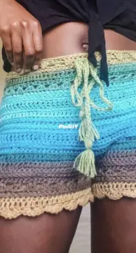 The Stitch Queen Crochet - Priscilla Woods - High Waisted Beach Shorts