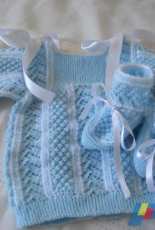 Baby sweater and booties