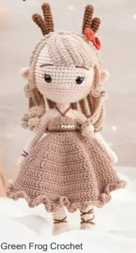 Green Frog Crochet - Thuy Anh - Đặng Thùy Anh - Reindeer Elf - Russian - Translated
