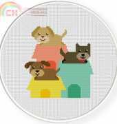 Daily Cross Stitch - Doggy Houses