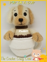 The Crochet Crazy Crew - Tracey Denise  -  Pup In A Cup
