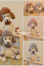 Crochet plush poodle toy