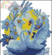 Nastunya Swan Blue Towel Pattern
