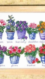 Permin of Copenhagen 70-3440 - Blue Pots with Plants PCS