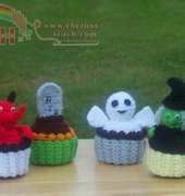 Crafts for Angels Designs - Barbara Maroney - Halloween Cup Cakes Set 1