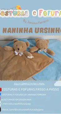 Costuras e Fofuras - Little Teddy Bear Blanket - Naninha Ursinho - Janaina Ferreira - Portuguese - Free