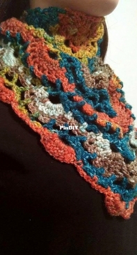 Scarf (Orange, blue, brown)