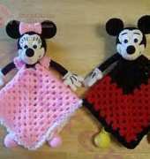 Knotty Hooker Designs - Mickey and Minnie Lovey Blankies
