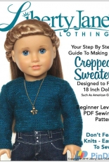 Liberty Jane Clothing-Cropped Sweater for 18"inch Doll