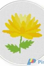 Daily Cross Stitch - Yellow Chrysanthemum