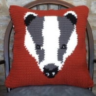 Slightly Sheepish - Woodland Friends Badger Crocheted Cushion Cover