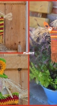 Mtinitoon - Marina Ecki / Müller - Scarecrow decorative stick - Dekostab Vogelscheuche Anton - German