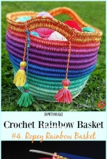 The Little Bee - Alia Bland - Ropey Rainbow Basket  - Dutch - Free