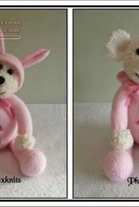 Teddy in a bunny onesie Pattern by Phoenixknits