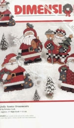 Dimensions 9124 - Four Jolly Santa Ornaments