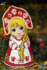 Cross stitched dolls - Russian doll