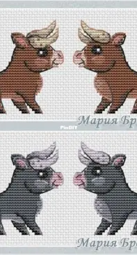 Brown Bull / Gray Bull - Two Sides of the Toy by Maria Brovko