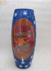 Christmas vase. Decoupage