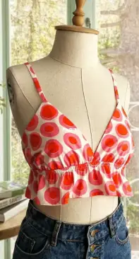 Tie Back Ruffle Hem Cami Top - June Pattern Studio
