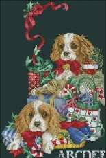 The Vermillion Stitchery 099 Christmas Puppies Stocking PCS + XSD