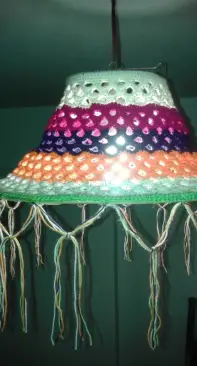 crochet lamp and bottle