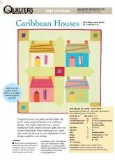 Quilter's Newsletter-Caribbean Houses-Free Pattern