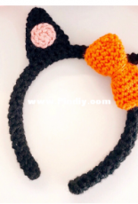The Crocheting - Halloween Cat Ear Headband - Free.