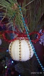 Christmas ornament with beads