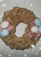 My burlap Easter wreath