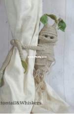 Cottontail and Whiskers - Bea King - Mandrake Root Curtain Tie Backs