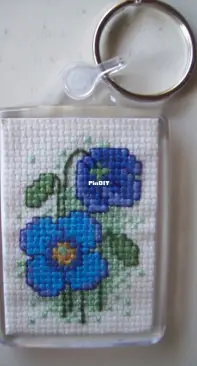 Blue Poppy Keychain by Textile Heritage