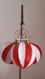 Red and white striped baubles