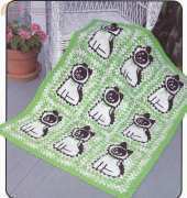 Annie's Pattern Club 87A52 Siamese Cat Afghan by Sandra Maxfield