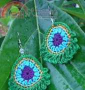 NyanPon's Knits and Crochet - Charlotte W - Simple peacock earrings - Free