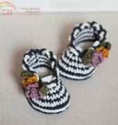Mon Petit Violon - Vita Apala - Striped Flower Bouquet Shoes