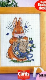 Bunny in Hat by Margaret Sherry from Quick & Easy Cross Stitch 103 PCS + XSD