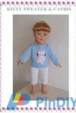 Kitty Sweater & Capris for 18" American Girl & Gotz Dolls by Una Hendry