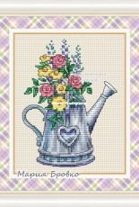 Watering Can with Flowers by Maria Brovko