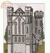 Cross Stitch Plus-Blackwork  Castle by Lindsey Fox