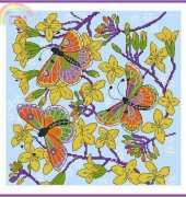Dancing Butterflies Cushion by Anne Mortimer from Cross Stitch Gold 116 XSD