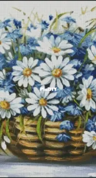 Chimera - Chamomile and Cornflowers in a Basket PCS