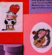 Valentine Cow & Hedgehog Cards by Margaret Sherry from Cross Stitcher 170
