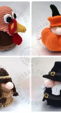 Hooked on Patterns - Ling Ryan - Thanksgiving Gonks 4 pack