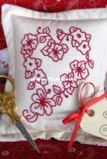 Mothers Day Redwork Floral Heart by Robin Kingsley - Free