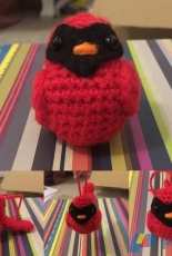 Mini Bird Christmas Crochet Ornament