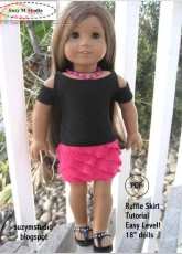 SuzyMStudio-Lace and Ruffle Skirt-18"inch doll